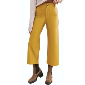 Anthropologie Maeve The Colette Mustard color faux leather pants 👖